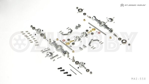 Orlandoo Hunter 1/35 55mm Complete Front and Rear Metal Axle Kit  #MA2-550 - Image 7